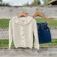 Cream Ruffle Knit Cardigan