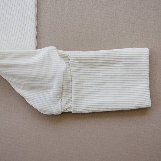 Cream Ribbed Bamboo Zipper - Little Joy Co.