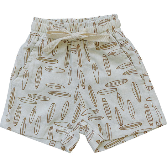 Surfbrett-Shorts aus Leinen-Baumwolle