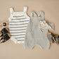 Sage Stripe Knit Bubble Romper