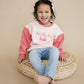 Benutzerdefinierte bestickte Ostern rosa/rosa Colorblock Crewneck Sweatshirt