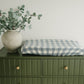 Dusty Blue Gingham Muslin Changing Pad Cover