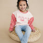 Benutzerdefinierte bestickte Ostern rosa/rosa Colorblock Crewneck Sweatshirt