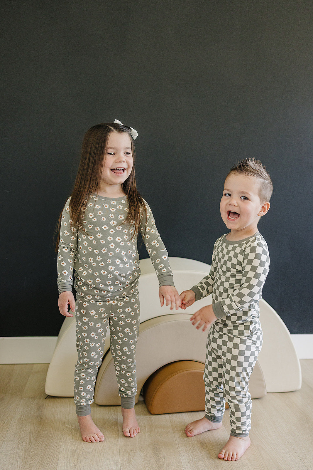 Light Green Checkered Bamboo Cozy Set - Little Joy Co.