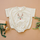 Custom Embroidered Christmas Reindeer T-Shirt Romper