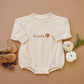 Custom Thanksgiving Embroidered Organic Cotton Sweatshirt Romper