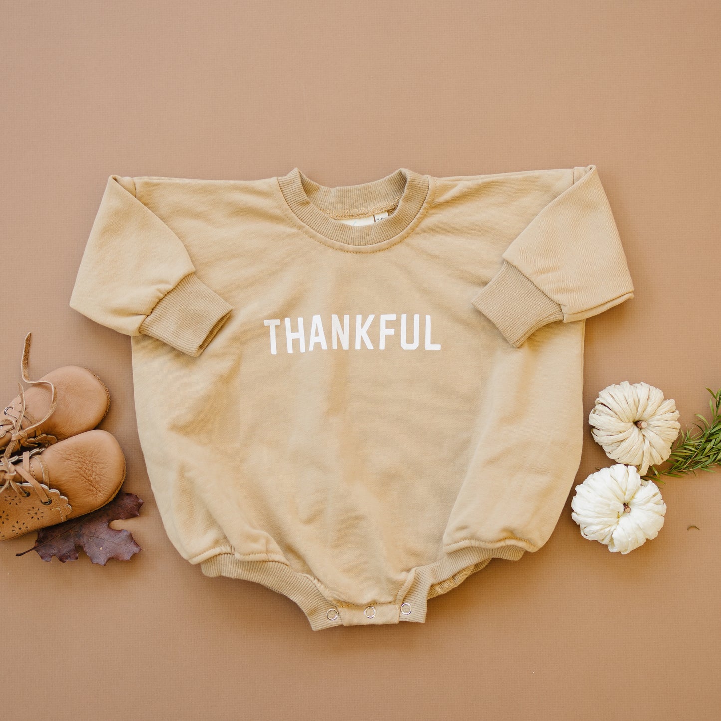 Thankful Sweatshirt Romper - more colors