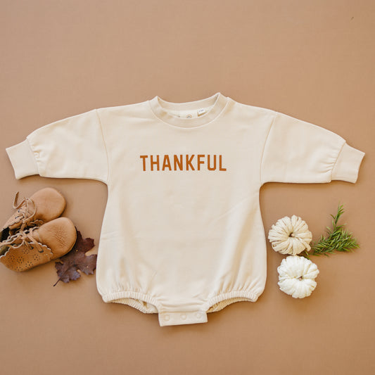 Thankful Organic Cotton Sweatshirt Romper