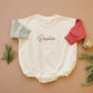 Custom Embroidered Christmas Colorblock Sweatshirt or Romper