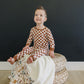 Rust Checkered Ribbed Bamboo Cozy Set - Little Joy Co.