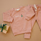 Custom Embroidered Christmas Organic Cotton Jogger Set - Red