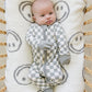 Light Green Checkered Bamboo Zipper - Little Joy Co.