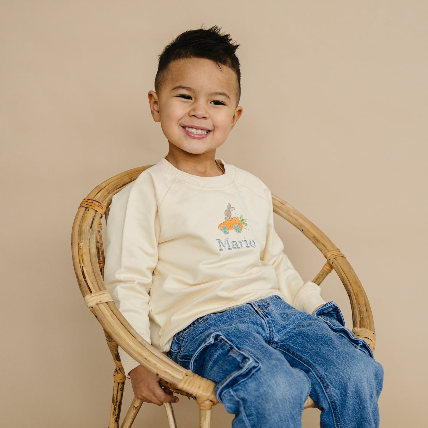 Custom Embroidered Organic Cotton Easter Crewneck Sweatshirt - many design options!