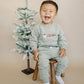 Custom Embroidered Christmas Organic Cotton Jogger Set - Sage