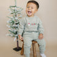 Custom Embroidered Christmas Organic Cotton Jogger Set - Sage