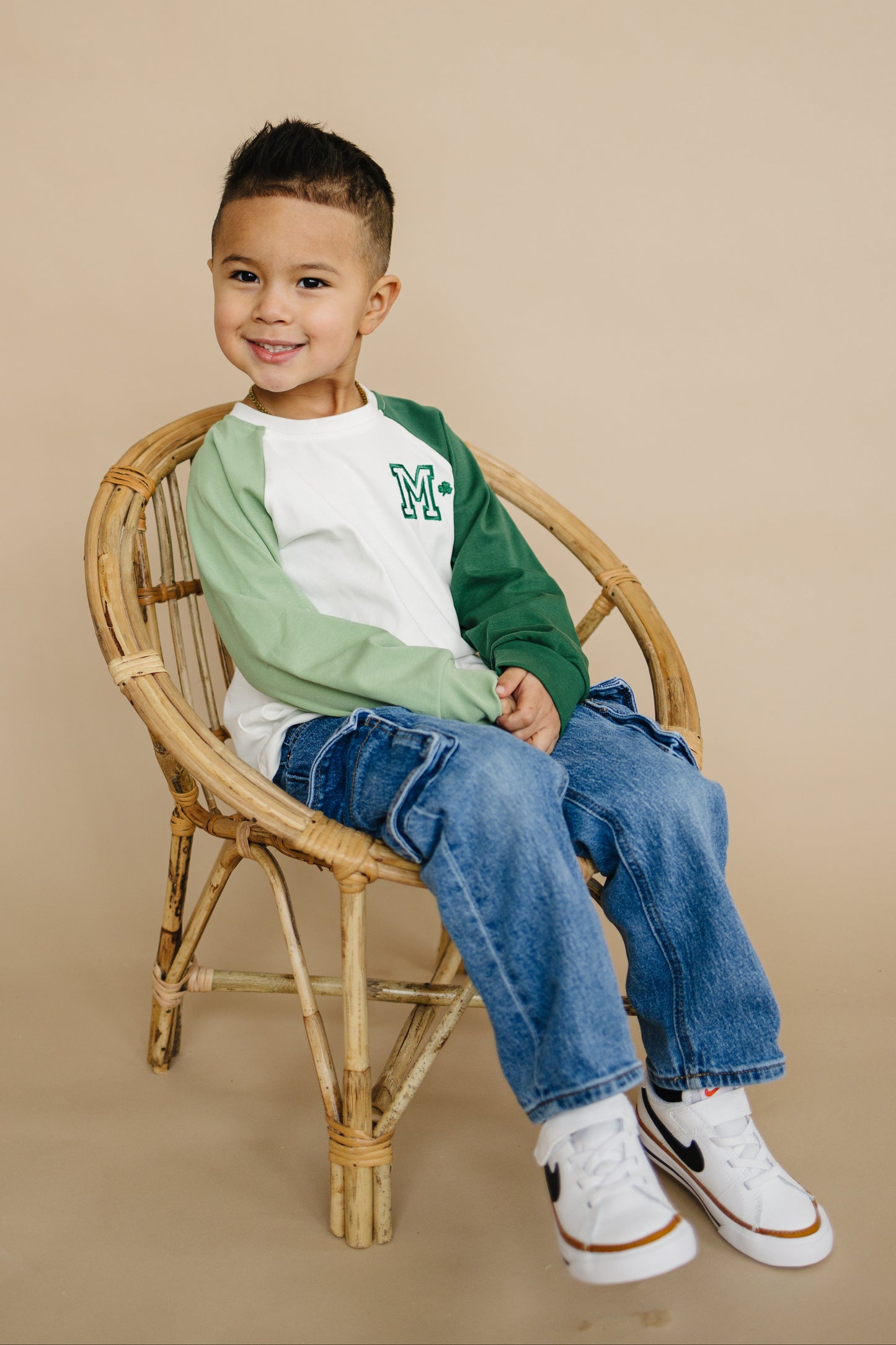 Custom Embroidered St. Patrick's Day Colorblock Tee