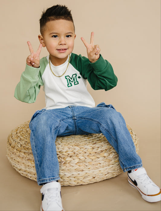 Custom Embroidered St. Patrick's Day Colorblock Tee