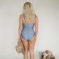 Navy Gingham Women’s One-Piece