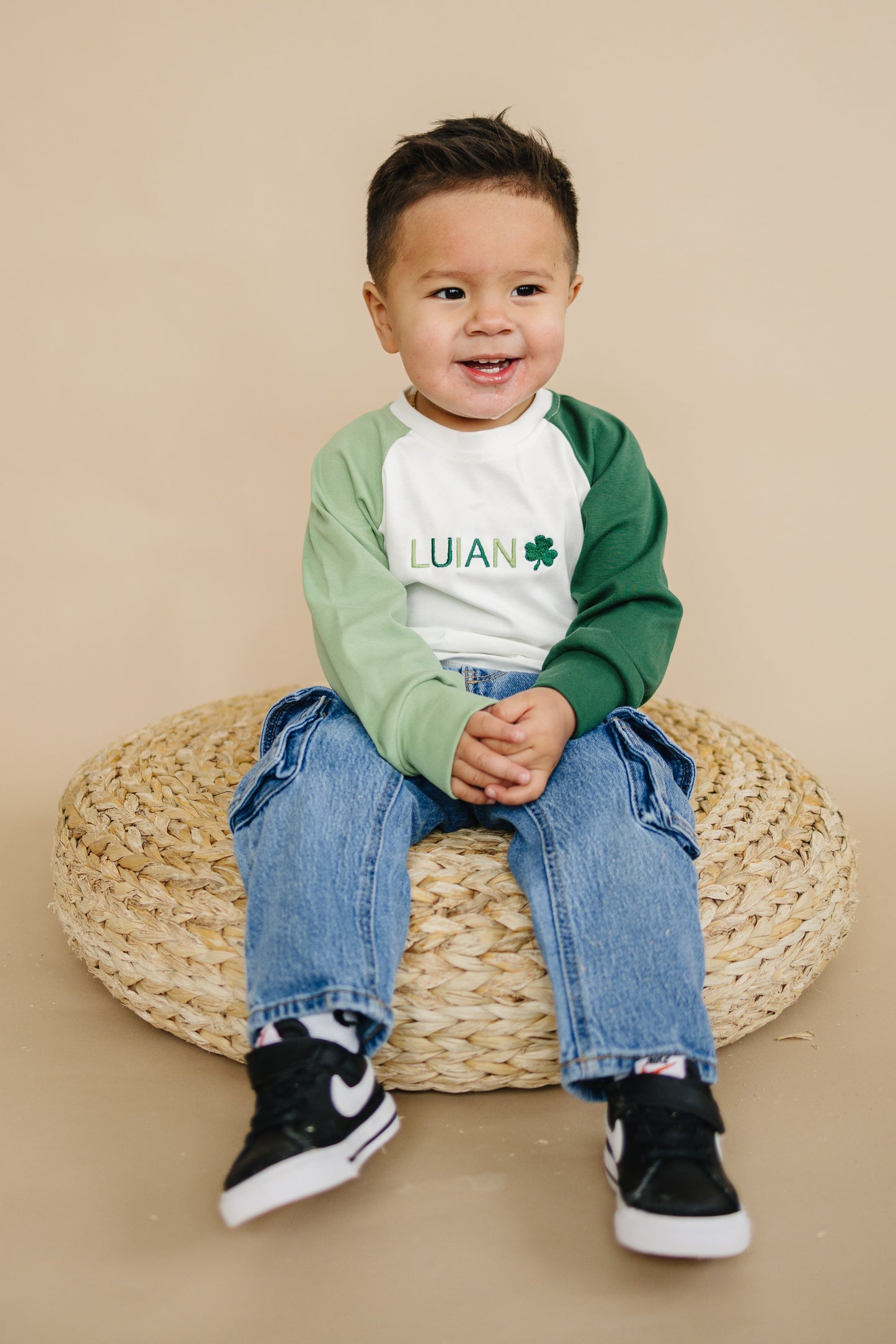 Custom Embroidered St. Patrick's Day Colorblock Tee