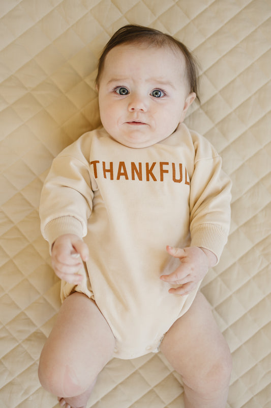 Thankful Organic Cotton Sweatshirt Romper