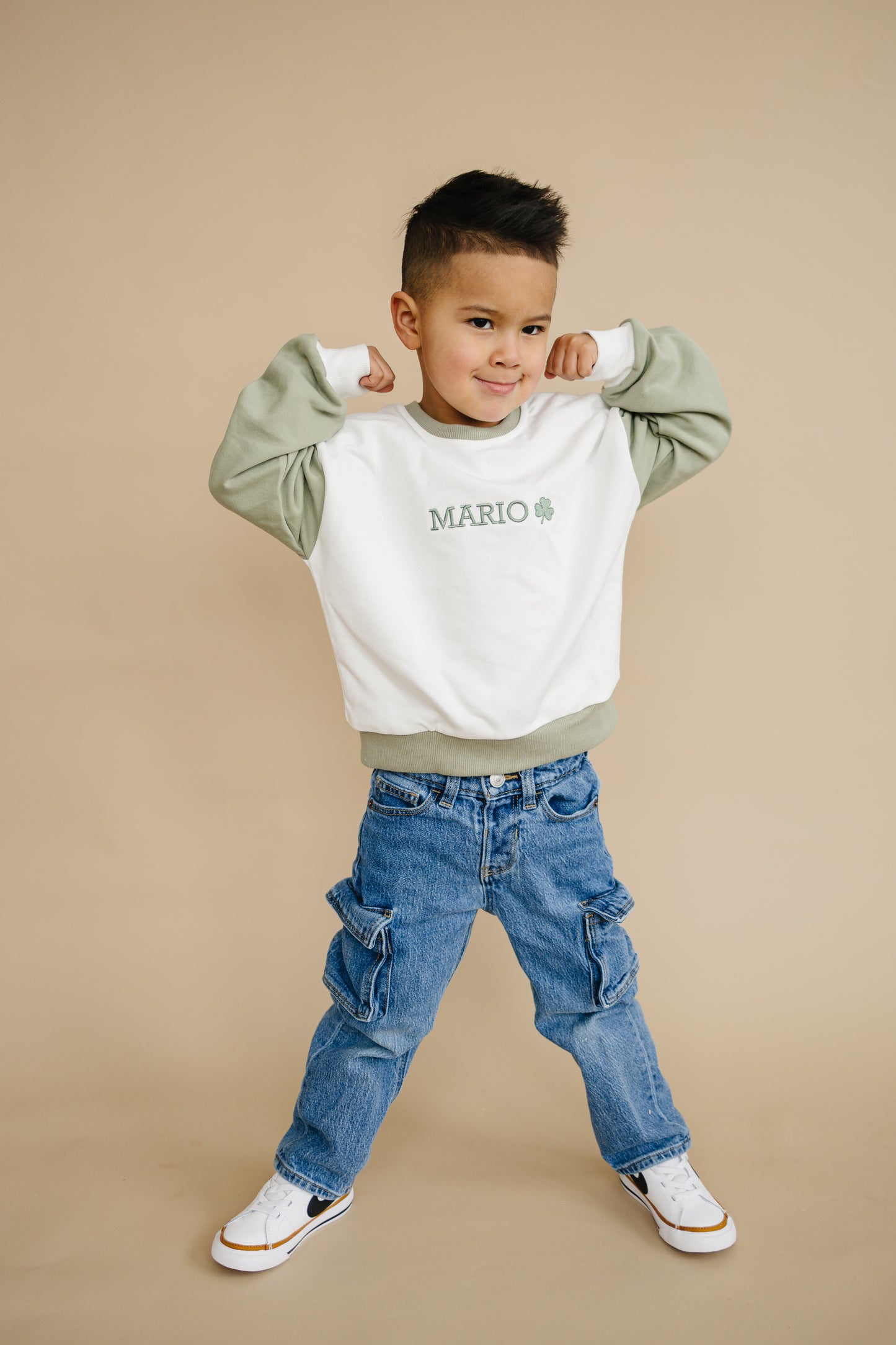 Custom Embroidered St. Patrick's Day Colorblock Sweatshirt - Crewneck or Romper