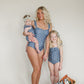 Navy Gingham One-Piece