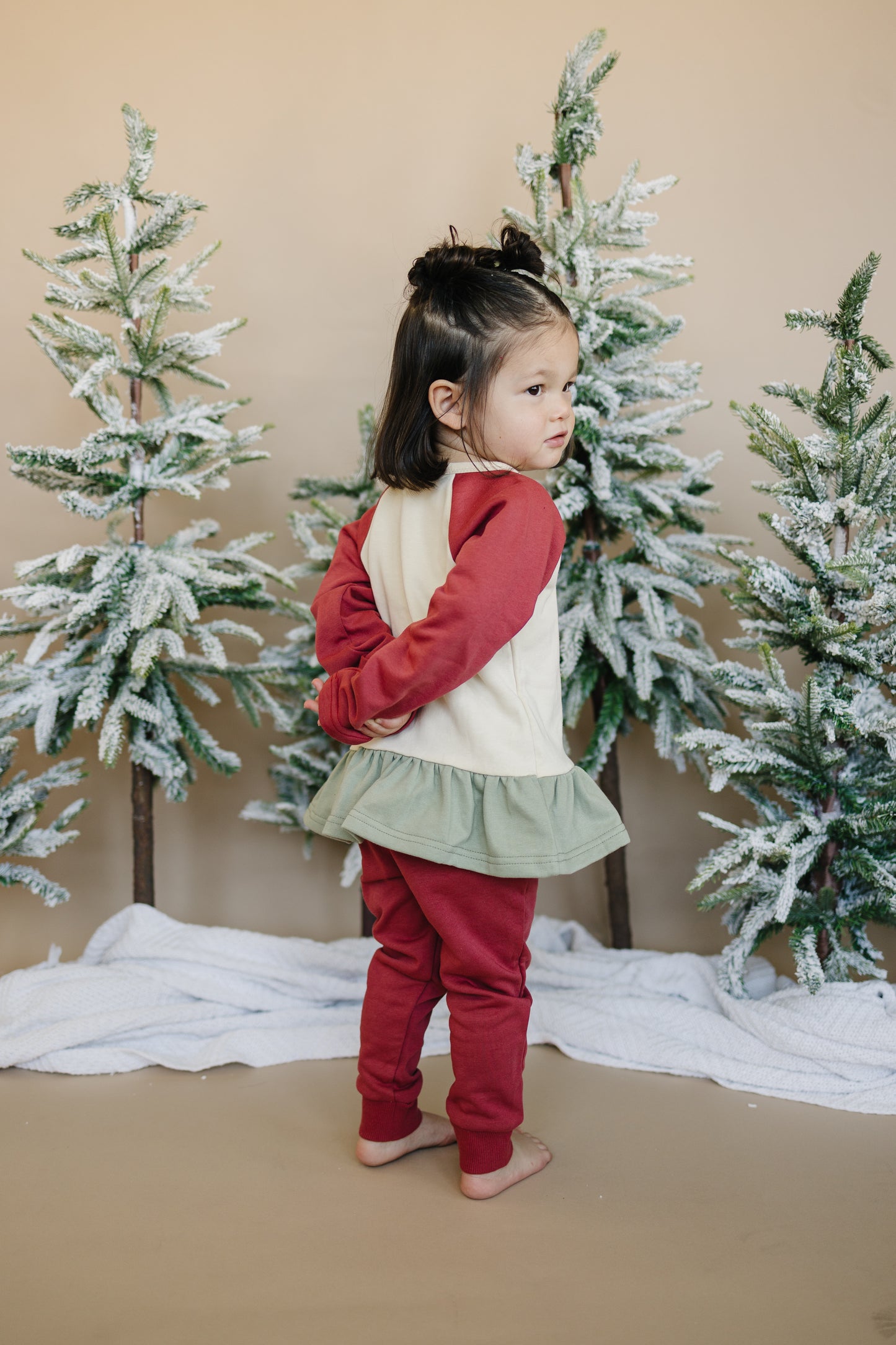 Custom Embroidered Christmas Colorblock Peplum