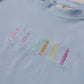 Custom Embroidered Light Blue Oversized Tee or T-Shirt Romper - Back to School Crayon Font