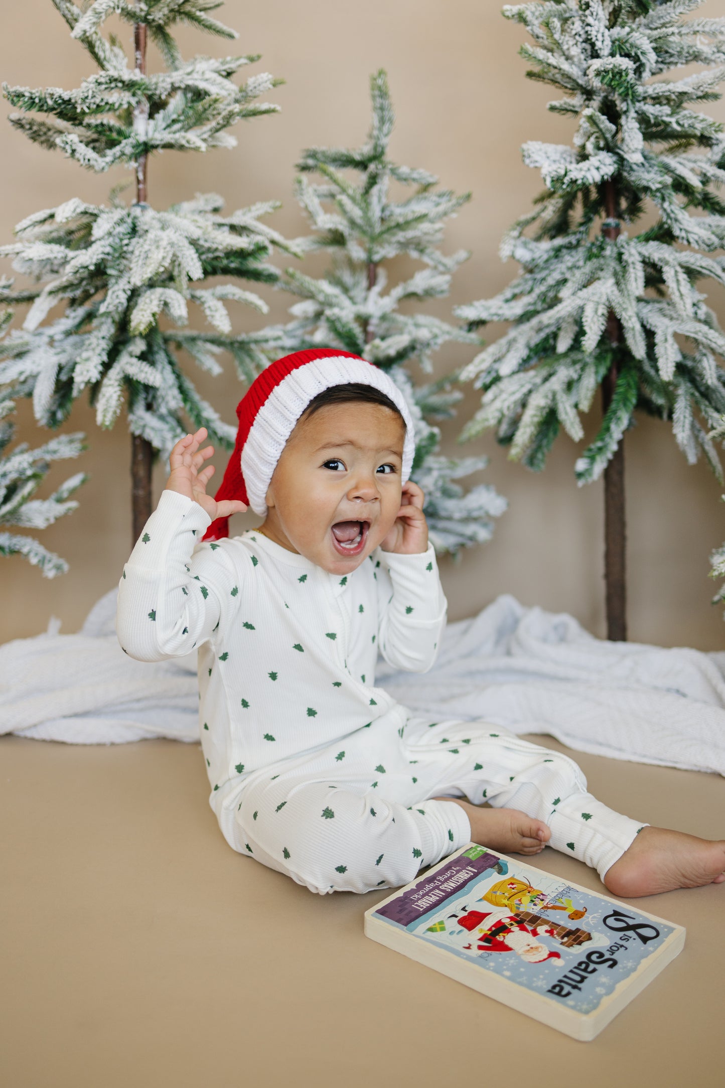 Tiny Trees Ribbed Bamboo Zippy Romper