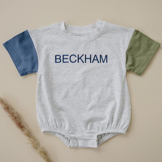 Custom Embroidered Colorblock T-Shirt Romper
