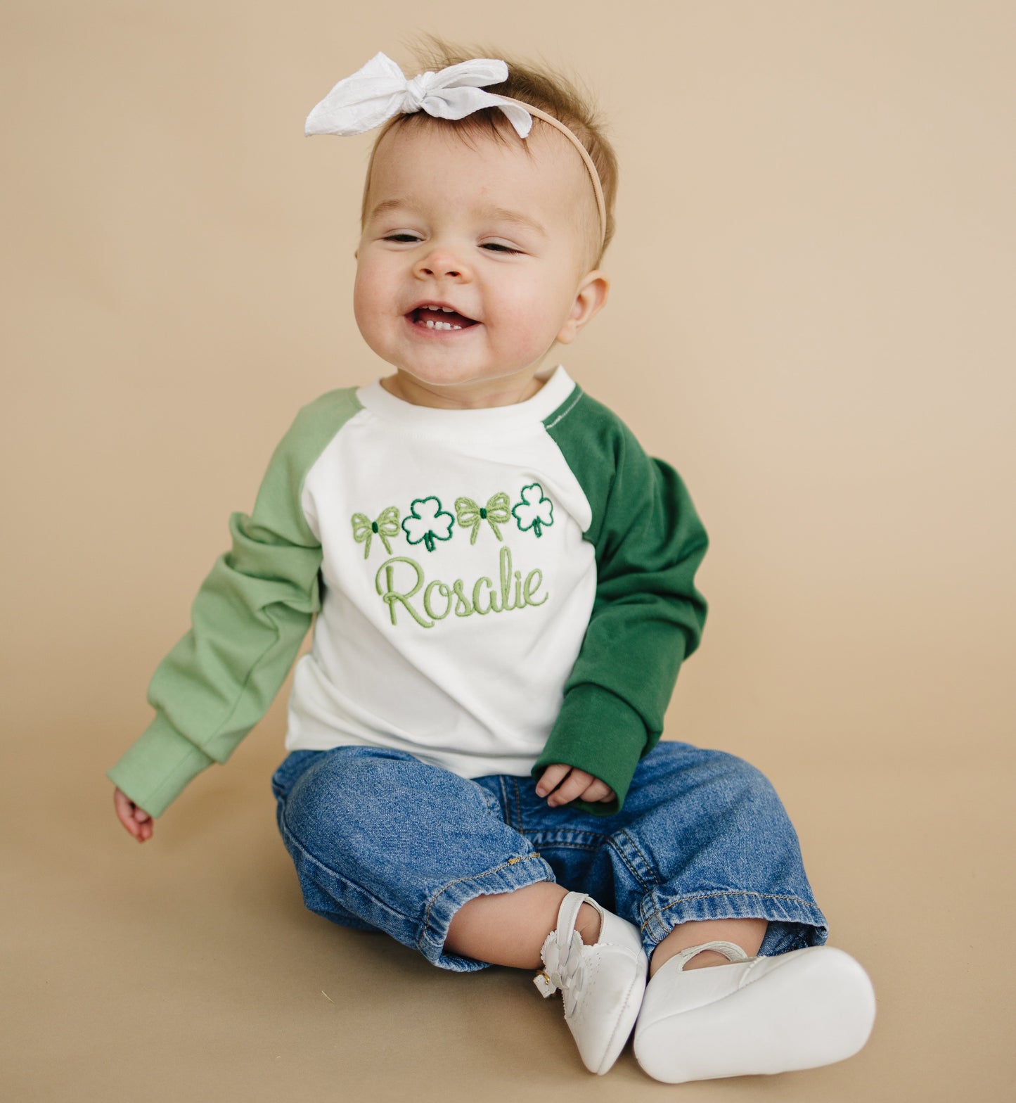 Custom Embroidered St. Patrick's Day Colorblock Tee