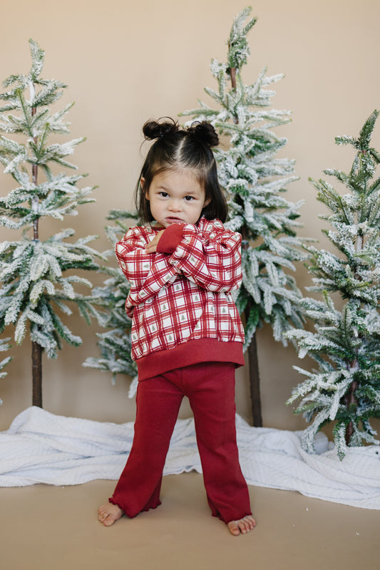 Red Plaid Christmas Tree Crewneck Sweatshirt