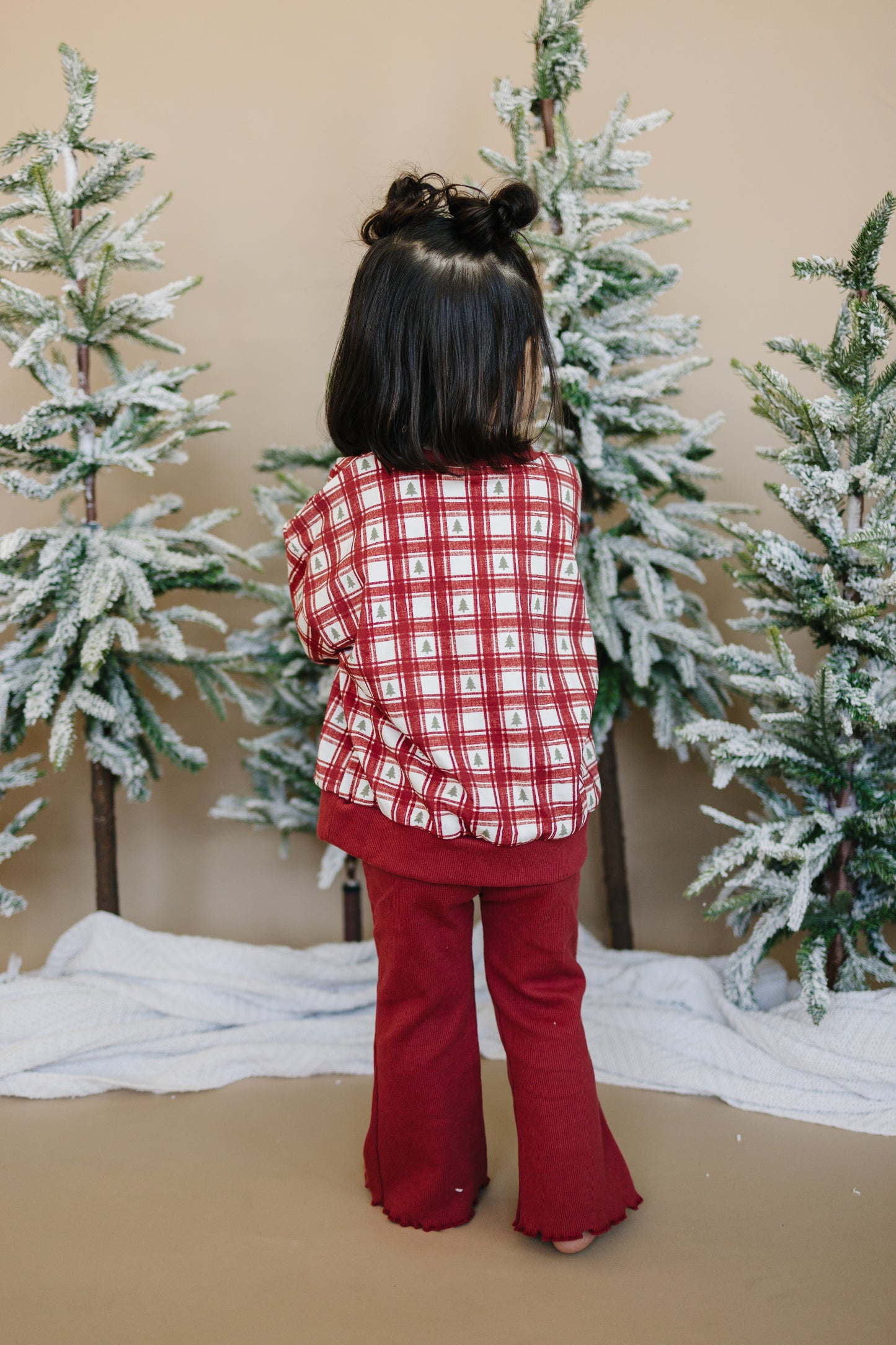 Red Plaid Christmas Tree Crewneck Sweatshirt