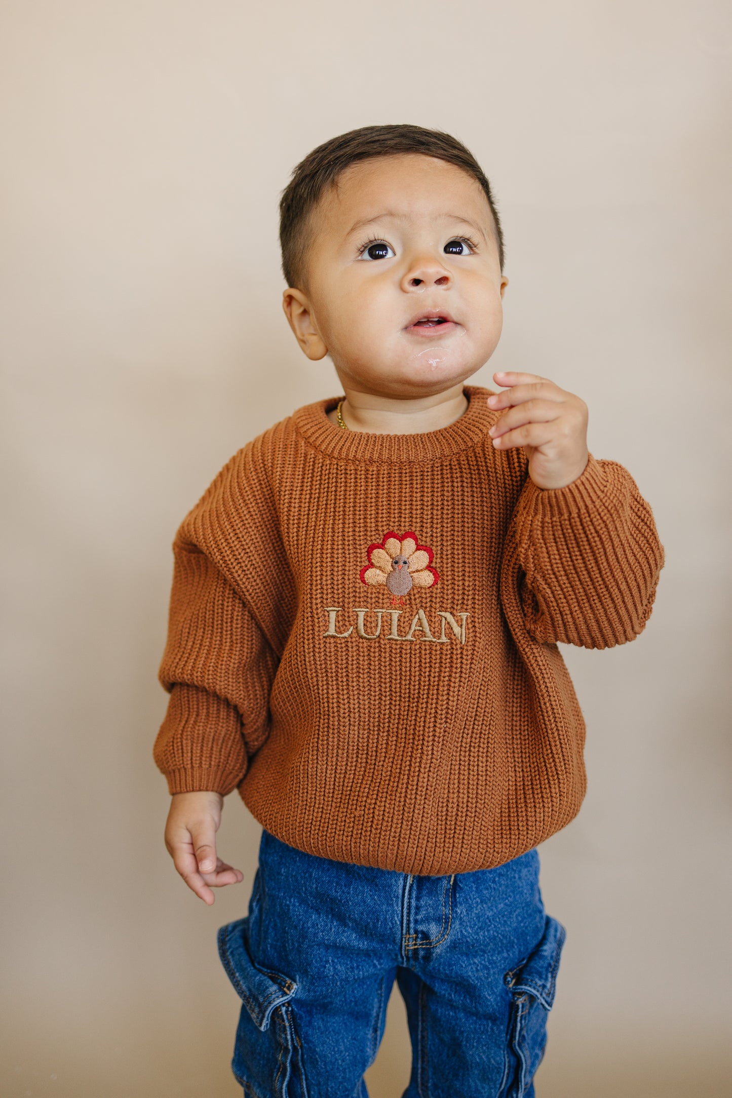 Custom Embroidered Thanksgiving Organic Cotton Sweater