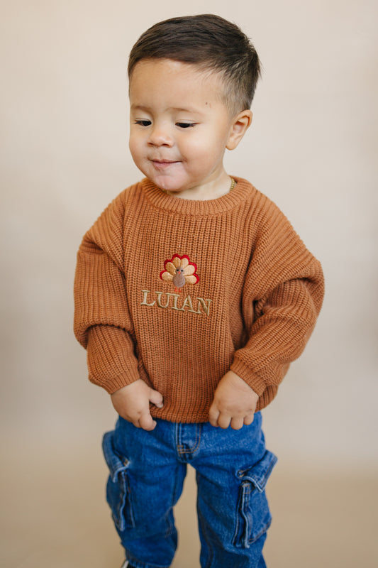 Custom Embroidered Thanksgiving Organic Cotton Sweater