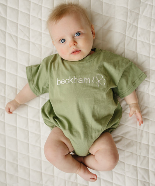 Custom Embroidered St. Patrick's Day T-Shirt Romper