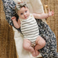 Sage Stripe Knit Bubble Romper