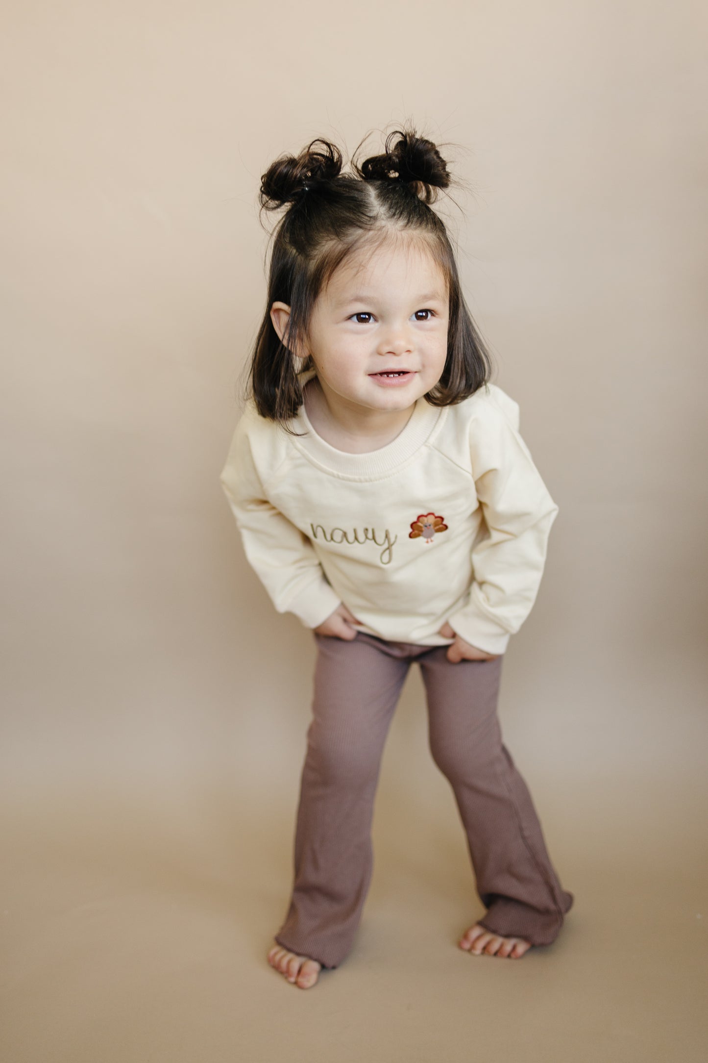 Custom Thanksgiving Embroidered Organic Cotton Crewneck