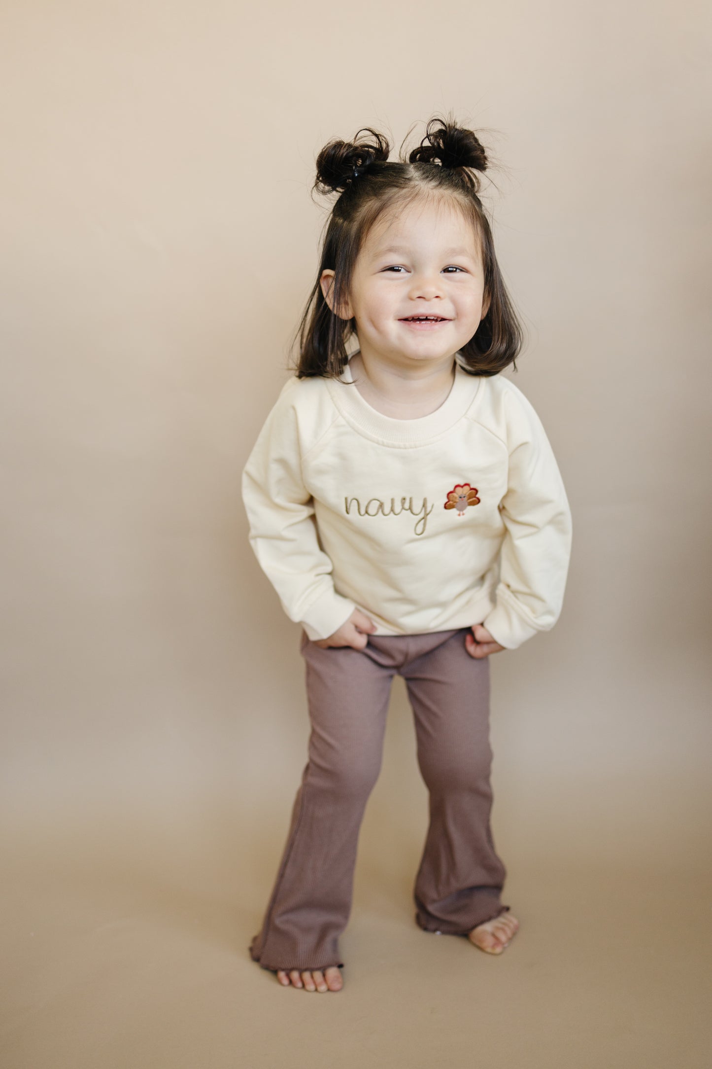 Custom Thanksgiving Embroidered Organic Cotton Crewneck