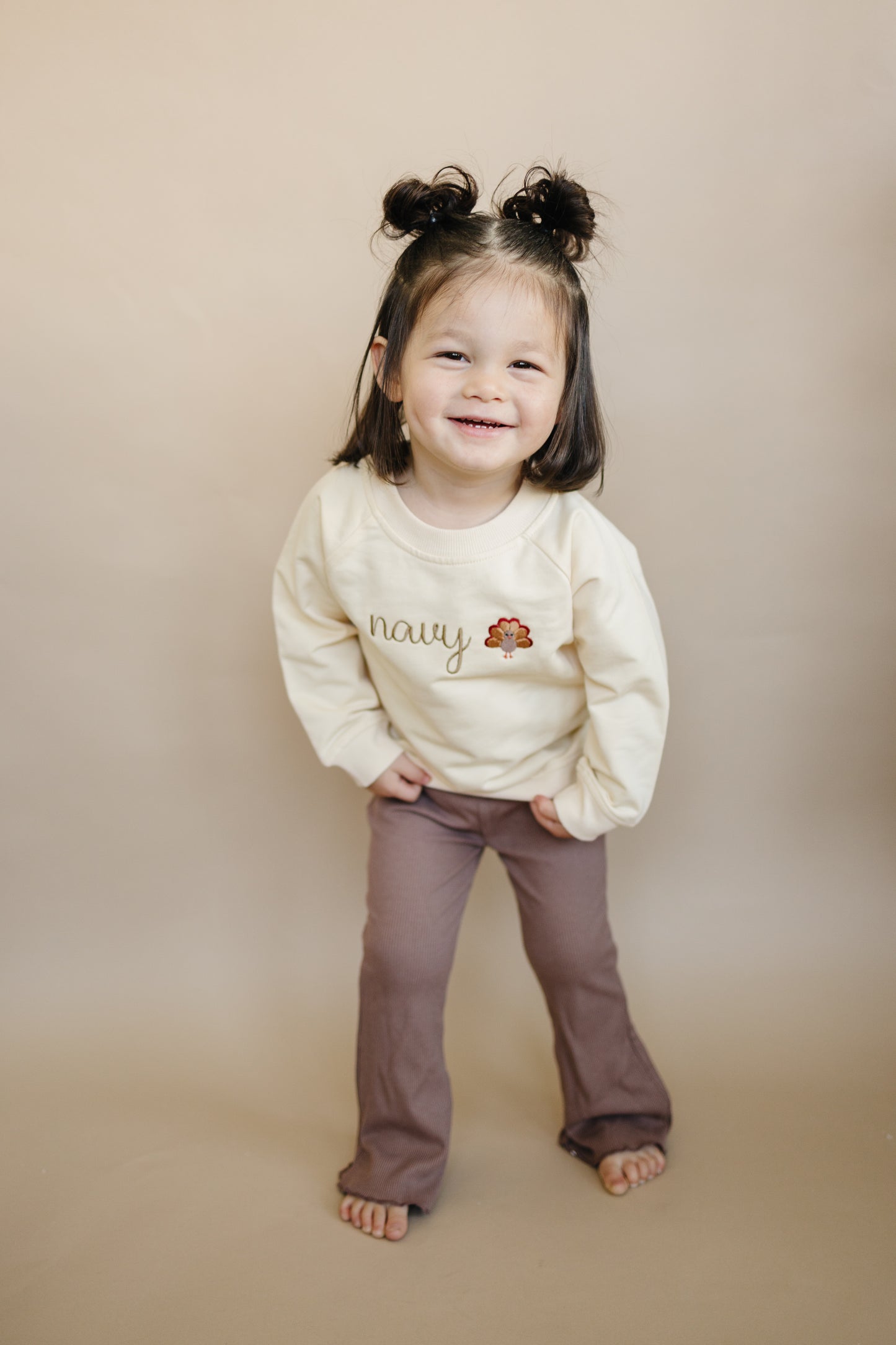 Custom Thanksgiving Embroidered Organic Cotton Crewneck