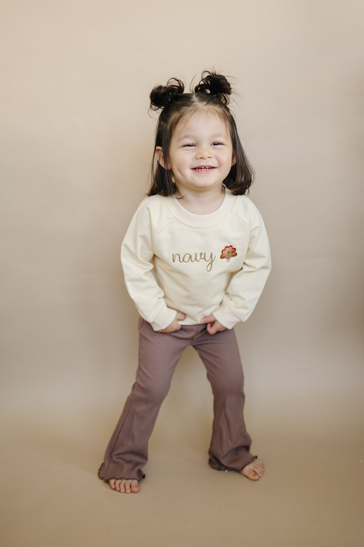 Custom Thanksgiving Embroidered Organic Cotton Crewneck