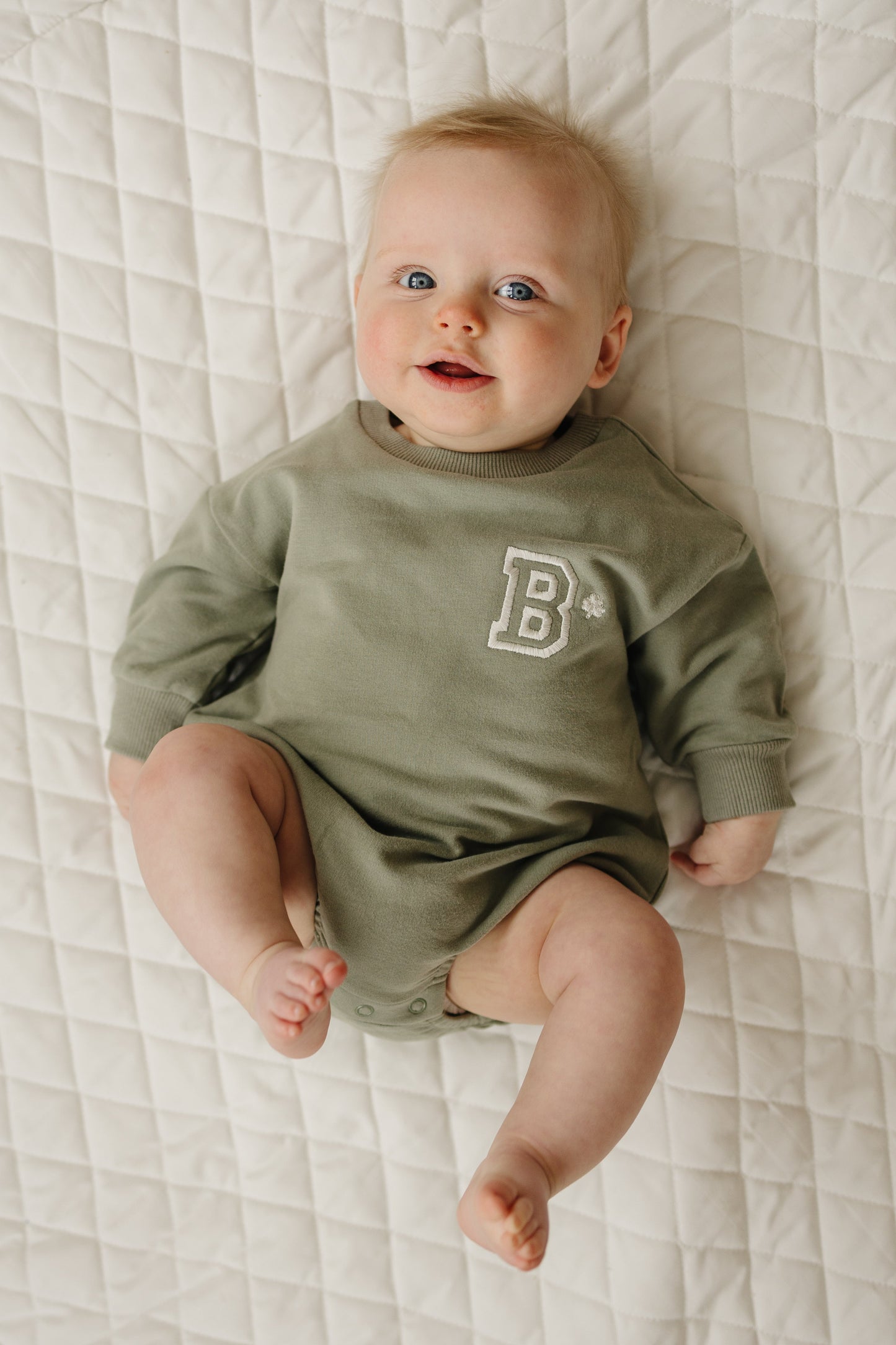 Custom Embroidered St. Patrick's Organic Cotton Sweatshirt Romper