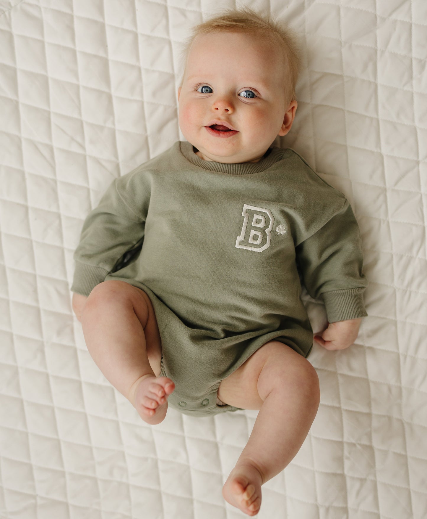 Custom Embroidered St. Patrick's Organic Cotton Sweatshirt Romper