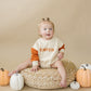 Colorblock 'Pumpkin' Sweatshirt Romper