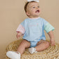 BLANK Colorblock T-Shirt Romper or Oversized Tee & Biker Set - Blue Pastel