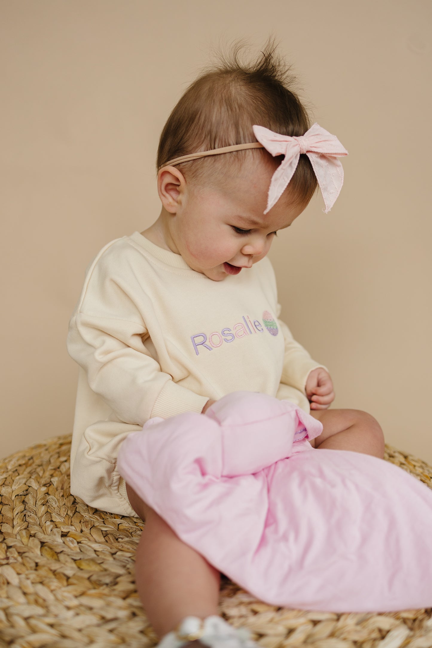 Custom Embroidered Easter Sweatshirt Romper