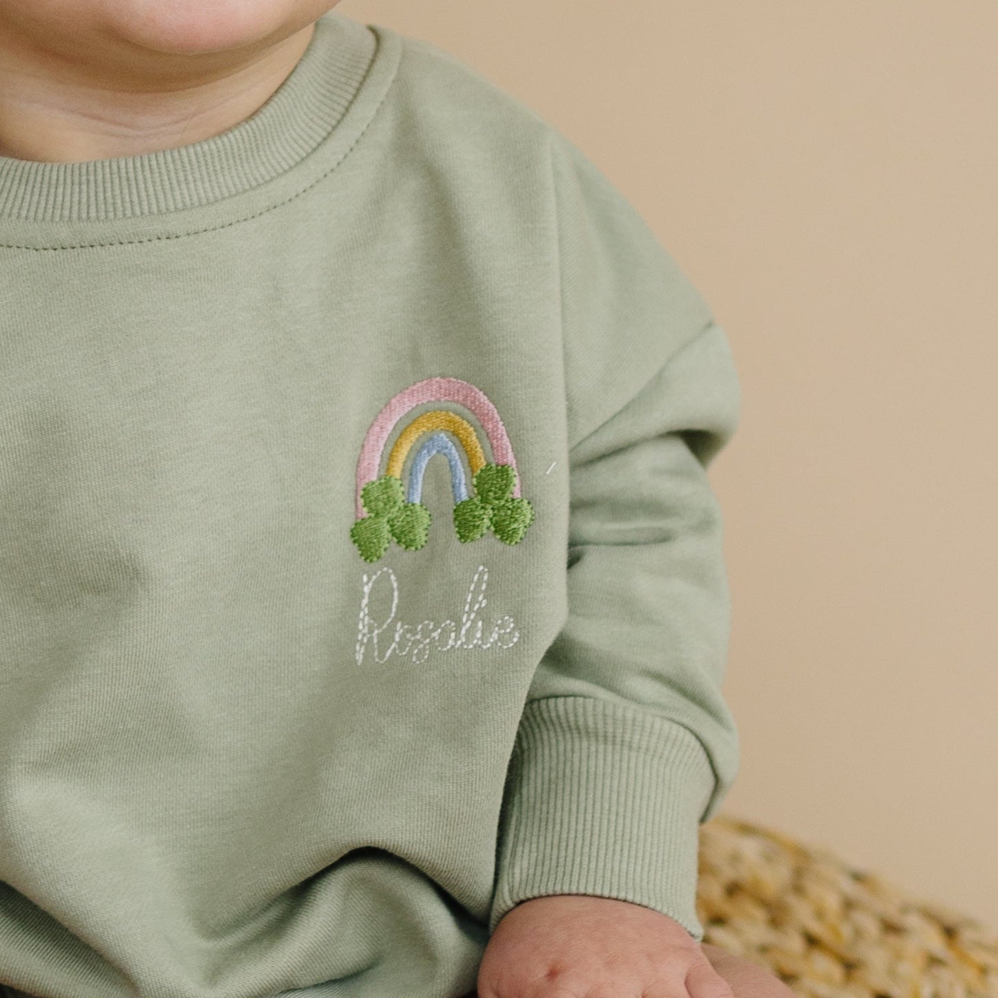 Custom Embroidered St. Patrick's Day Sweatshirt Romper