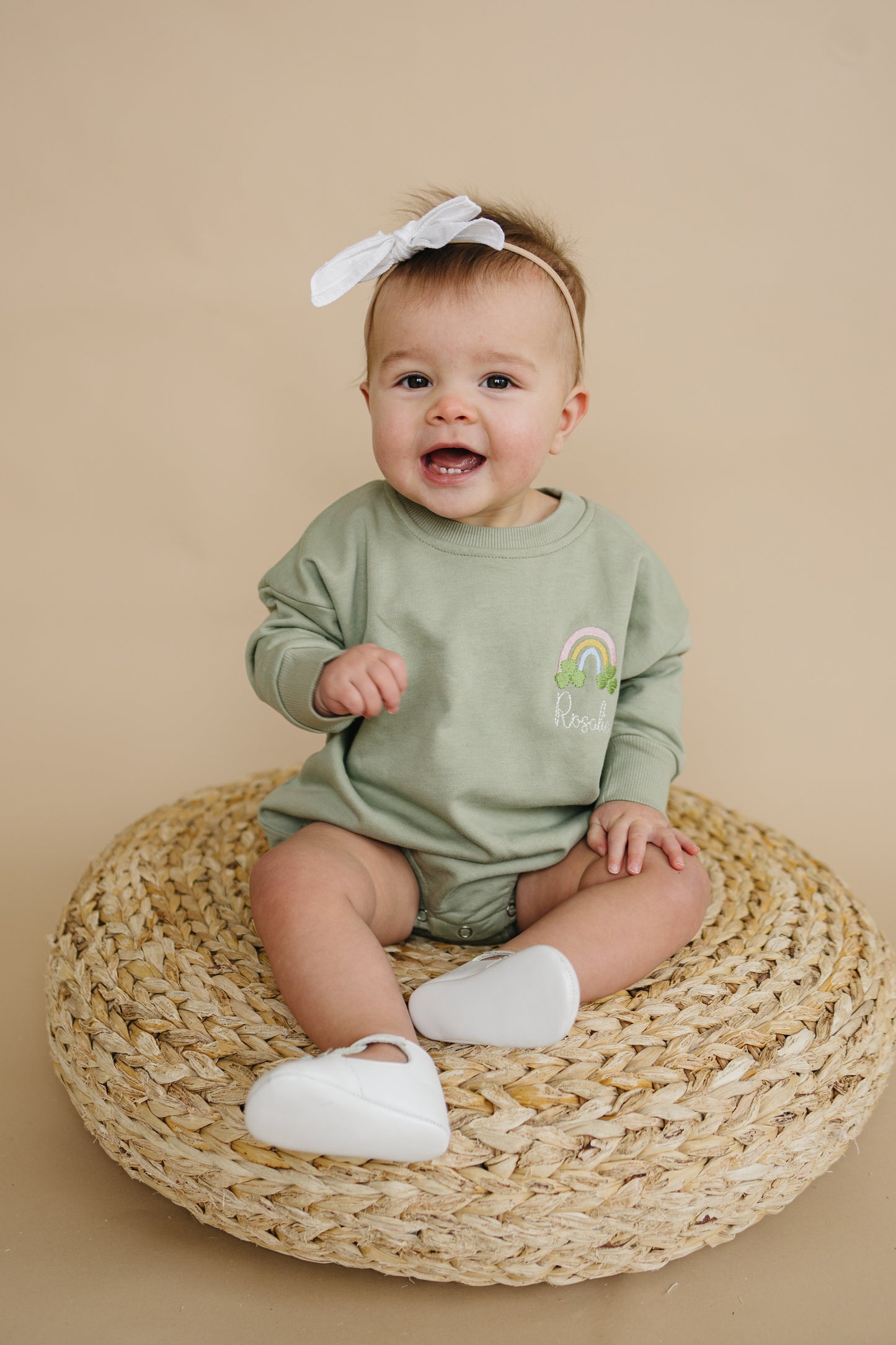 Custom Embroidered St. Patrick's Day Sweatshirt Romper