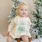 Farm Fresh Christmas Trees Sweatshirt Romper - Cream