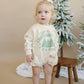 Farm Fresh Christmas Trees Sweatshirt Romper - Cream